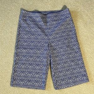 Counterparts Bermuda Shorts Women’s 6P Patterned Blue & White Pull On